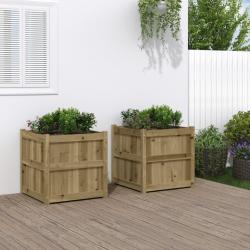 Jardini&egrave;res 2 pcs bois de pin impr&eacute;gn&eacute; alsavelo