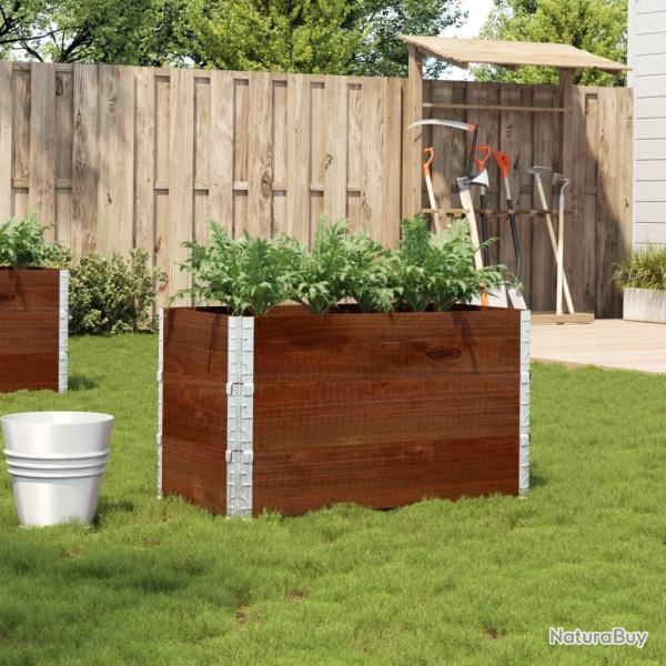 Jardinire marron 100x50 cm bois massif de pin alsavelo