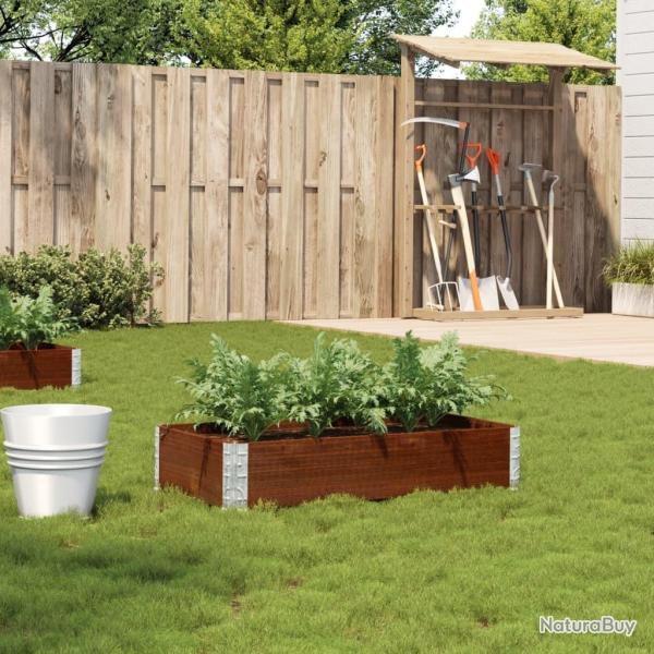Jardinire marron 100x50 cm bois massif de pin alsavelo