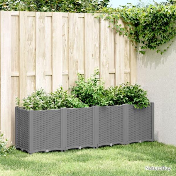 Jardini�re gris clair 160x40x53 cm polypropyl�ne