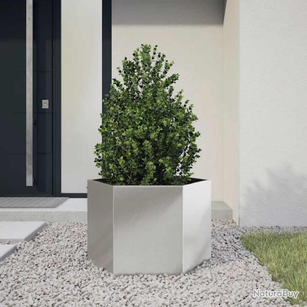 Jardinire hexagone 69x60x45 cm acier inoxydable alsavelo