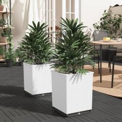 Jardini&egrave;res 2 pcs blanc 30x30x37 cm polypropyl&egrave;ne
