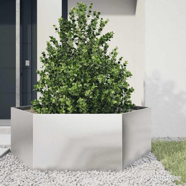 Jardinire hexagone 138x120x45 cm acier inoxydable alsavelo