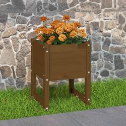Jardini&egrave;re Marron miel 40x40x52,5 cm Bois massif de pin alsavelo