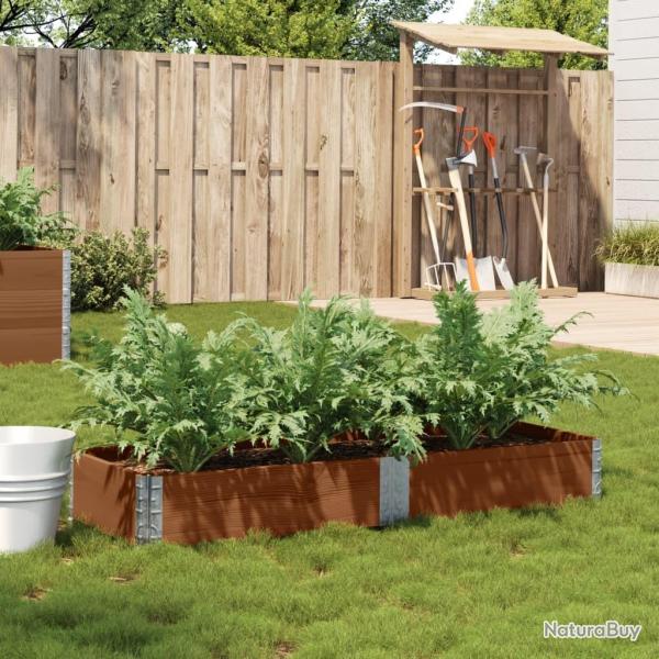 Jardini�re marron 150x50 cm bois massif de pin alsavelo