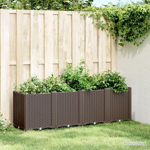 Jardinire marron 160x40x53 cm polypropylne alsavelo