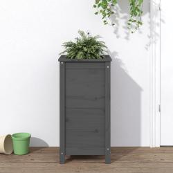 Jardini&egrave;re gris 40x40x78 cm bois massif de pin