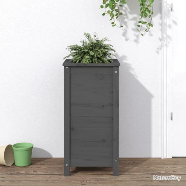 Jardini�re gris 40x40x78 cm bois massif de pin