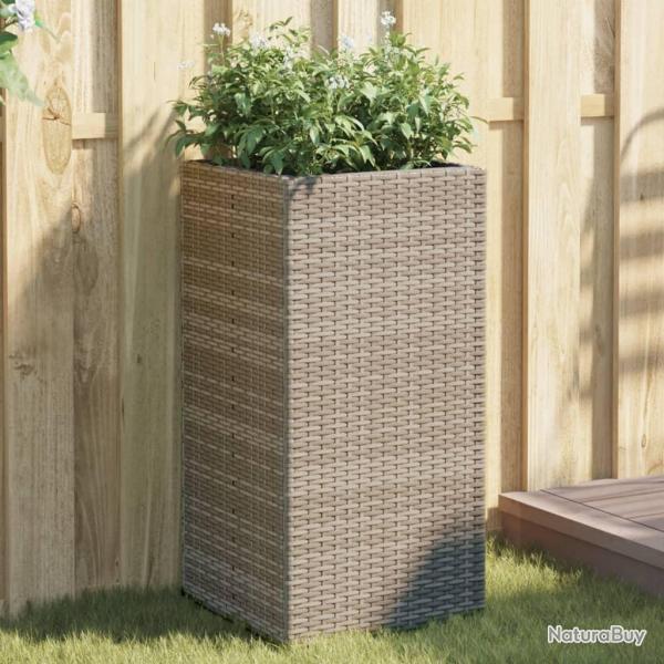 Jardinire gris 40x40x80 cm rsine tresse alsavelo