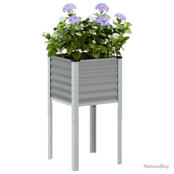 Jardini�re gris 45x45x88 cm acier