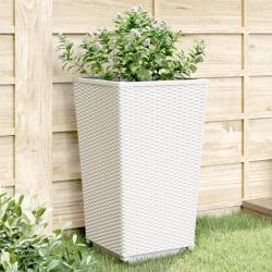 Jardini&egrave;res 2 pcs blanc 32,5x32,5x57 cm polypropyl&egrave;ne