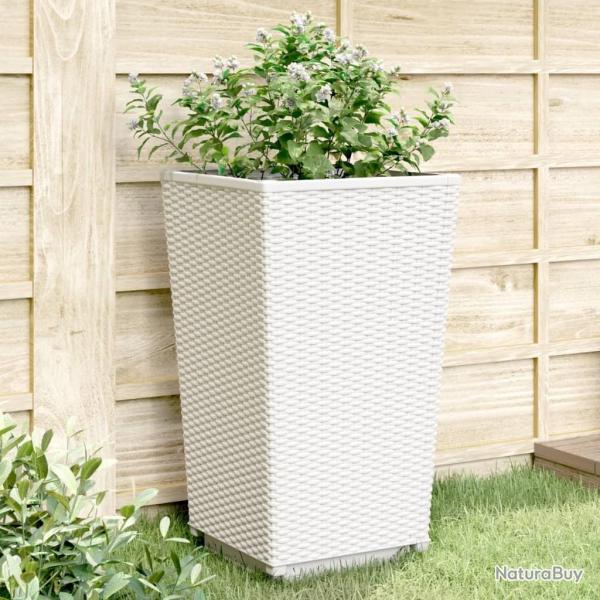 Jardini�res 2 pcs blanc 32,5x32,5x57 cm polypropyl�ne