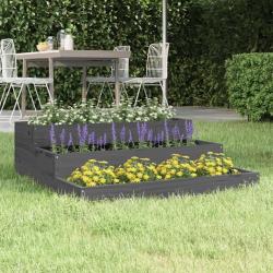 Jardini&egrave;re Gris 78x78x27 cm Bois massif de pin