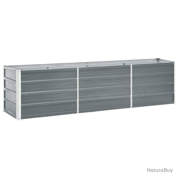 Jardini�re sur�lev�e acier galvanis� 240x40x45 cm gris