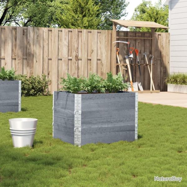 Jardinire gris 80x60 cm bois massif de pin alsavelo