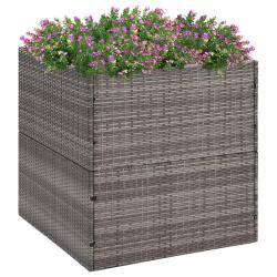 Jardini&egrave;re Gris 80x80x80 cm R&eacute;sine tress&eacute;e