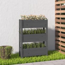 Jardini&egrave;re Gris 77x25x104,5 cm Bois massif de pin