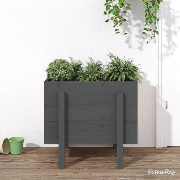 Jardini�re gris 62x50x57 cm bois massif de pin