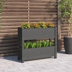 Jardini&egrave;re Gris 77x25x66 cm Bois massif de pin