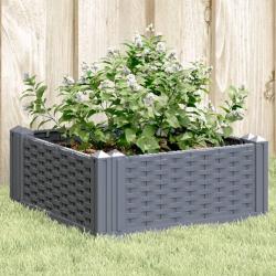 Jardini&egrave;re avec piquets bleu gris 42,5x42,5x28,5 cm PP alsavelo