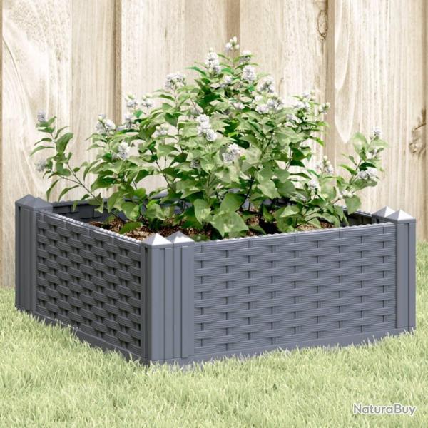 Jardini�re avec piquets bleu gris 42,5x42,5x28,5 cm PP