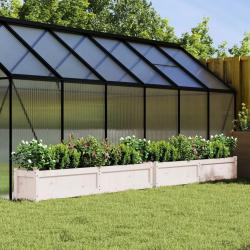 Jardini&egrave;res 2 pcs blanc bois de pin massif