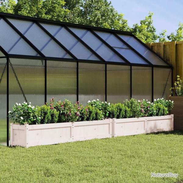 Jardinires 2 pcs blanc bois de pin massif alsavelo