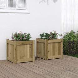 Jardini&egrave;res 2 pcs bois de pin impr&eacute;gn&eacute;