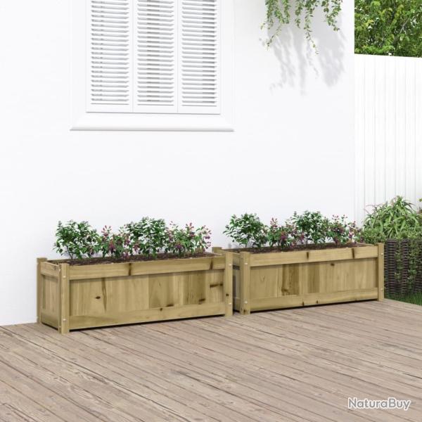 Jardini�res 2 pcs bois de pin impr�gn�