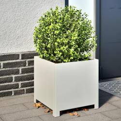 Jardini&egrave;res 2 pcs blanc 40x40x40 cm acier