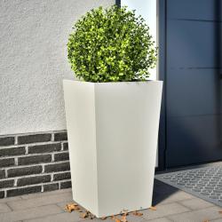 Jardini&egrave;res 2 pcs blanc 45x45x75 cm acier