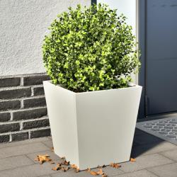 Jardini&egrave;res 2 pcs blanc 40x40x40 cm acier