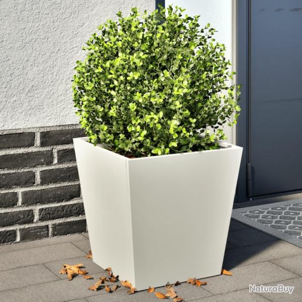 Jardinires 2 pcs blanc 40x40x40 cm acier alsavelo
