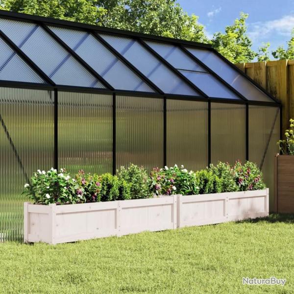 Jardinires 2 pcs blanc bois de pin massif alsavelo