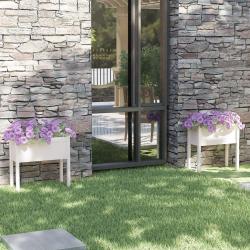 Jardini&egrave;res 2 pcs Blanc 70x31x70 cm Bois de pin massif