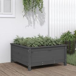 Jardini&egrave;re gris 82,5x82,5x39 cm bois massif de pin alsavelo