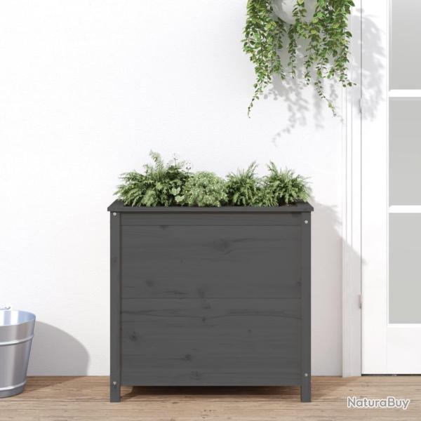 Jardinire gris 82,5x40x78 cm bois massif de pin alsavelo