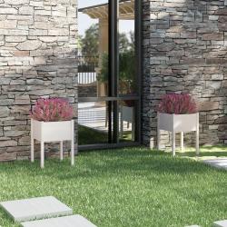 Jardini&egrave;res 2 pcs Blanc 50x50x70 cm Bois de pin massif