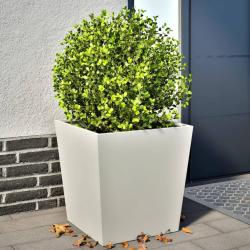 Jardini&egrave;res 2 pcs blanc 50x50x50 cm acier