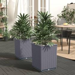 Jardini&egrave;res 2 pcs bleu gris 30x30x37 cm polypropyl&egrave;ne