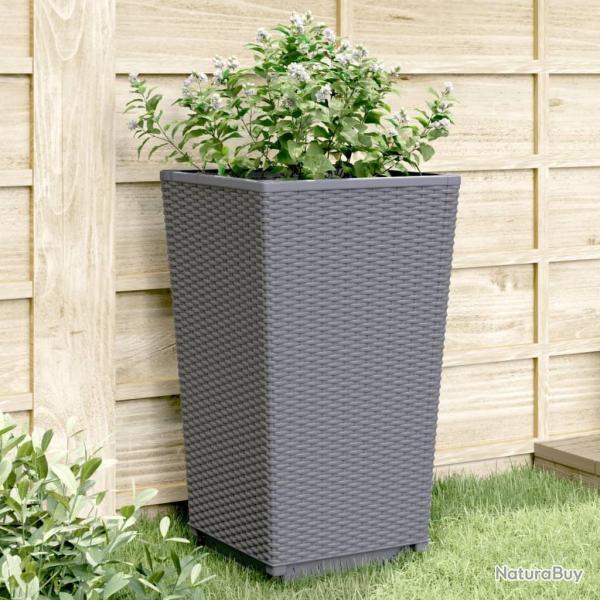 Jardini�res 2 pcs bleu gris 32,5x32,5x57 cm PP