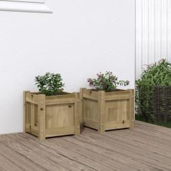 Jardini&egrave;res 2 pcs bois de pin impr&eacute;gn&eacute;