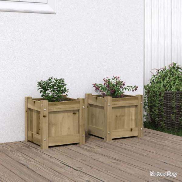 Jardini�res 2 pcs bois de pin impr�gn�