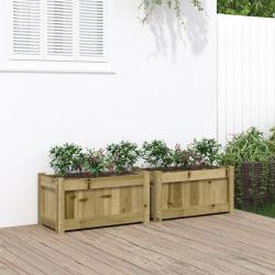 Jardini&egrave;res 2 pcs bois de pin impr&eacute;gn&eacute;