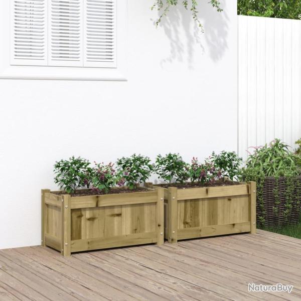 Jardini�res 2 pcs bois de pin impr�gn�