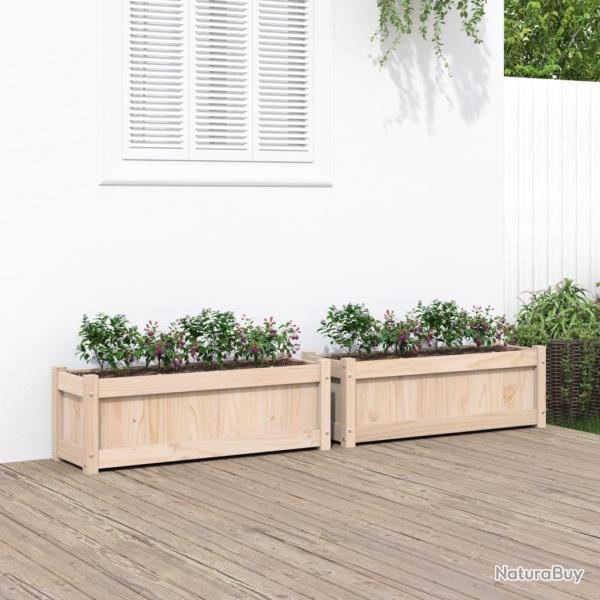Jardini�res 2 pcs bois de pin massif