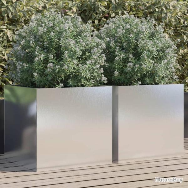 Jardinires 2 pcs argent 49x47x46 cm acier inoxydable alsavelo