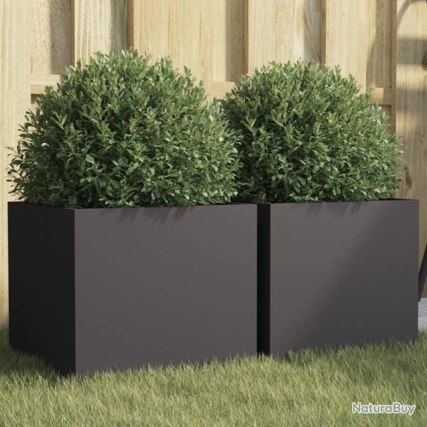 Jardinires 2 pcs noir 32x30x29 cm acier alsavelo