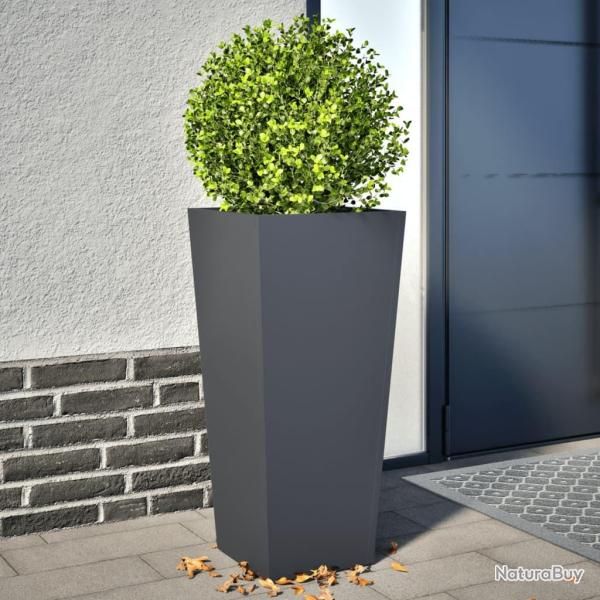 Jardinires 2 pcs anthracite 35x35x75 cm acier alsavelo