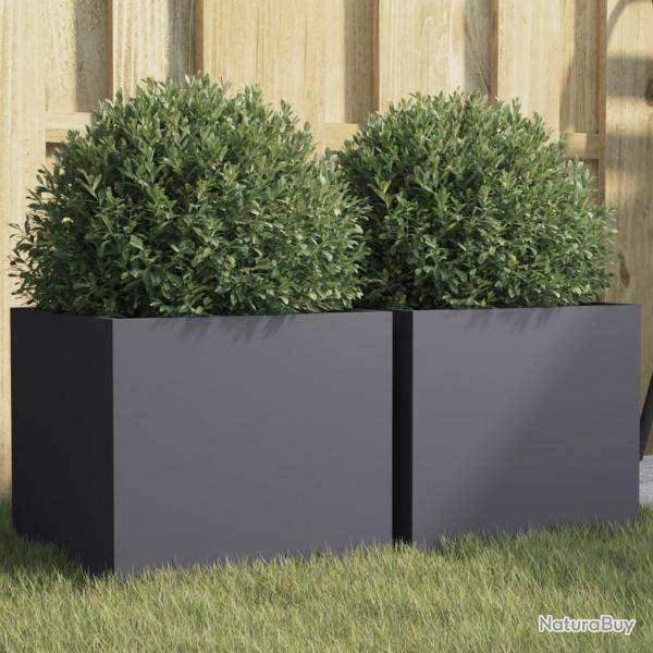 Jardinires 2 pcs anthracite 32x30x29 cm acier alsavelo